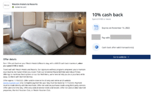 10% at Westin Hotels
