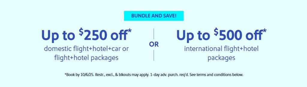 Southwest 500 Off Vacation Packages WoW October 2025 Promotion