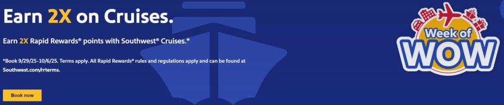 Southwest Double Points on Cruises WoW October 2025 Promotion