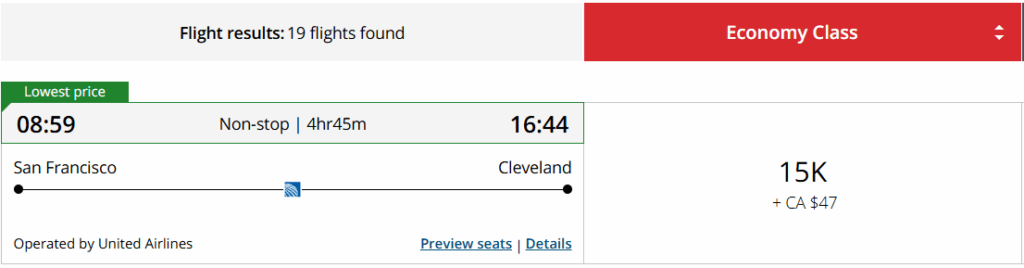 United flight booked through Air Canada