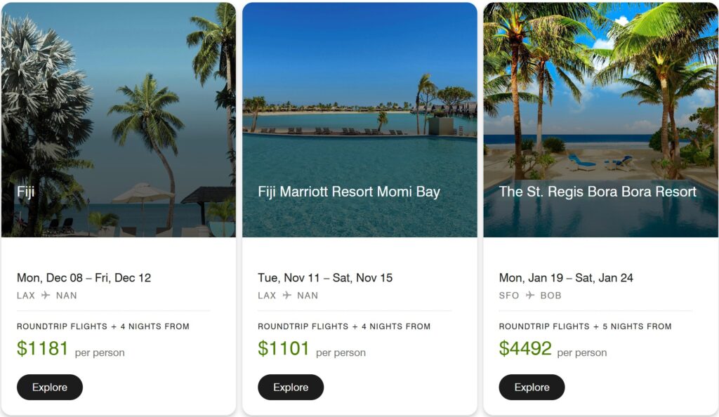 Vacations by Marriott South Pacific Examples for September 2025