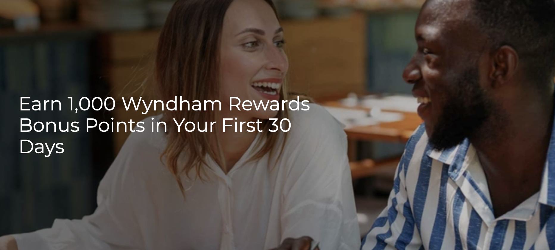 Wyndham Rewards new member bonus banner image.