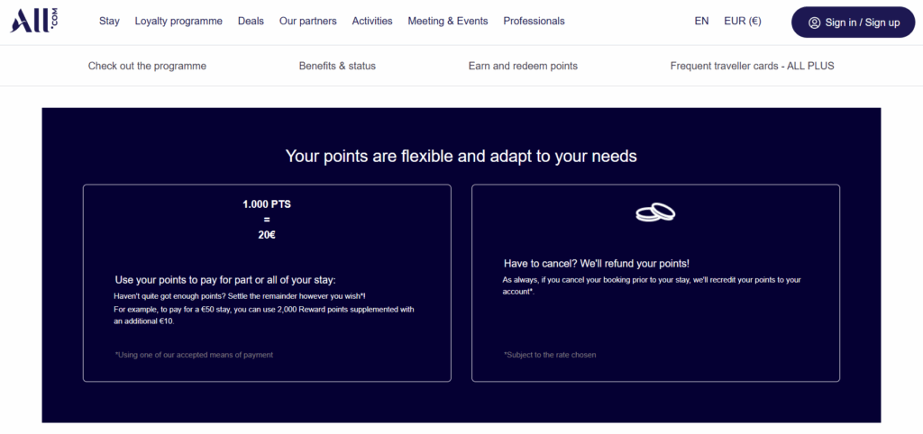 Accor program screenshot