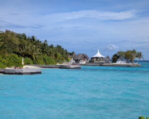 Water and beach villas at Baros Maldives