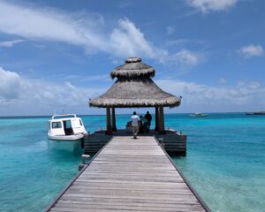 Arrival pier at Baros Maldives