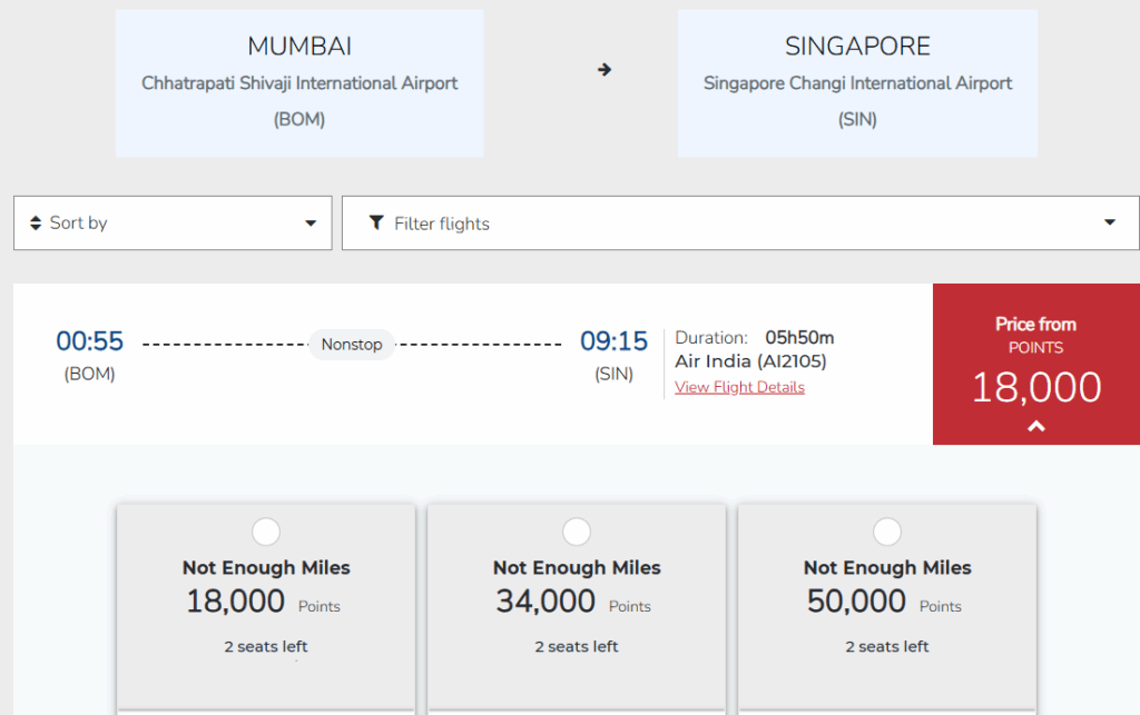 Bombay-Singapore on Air India