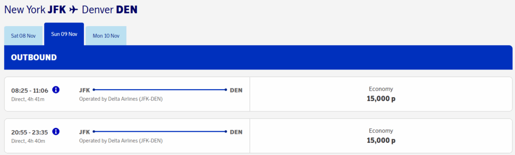 Booking Delta flights with SAS points.