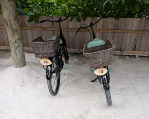 Bikes at Six Senses Laamu in the Maldives