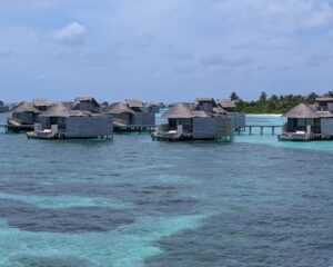 Overwater villas at Six Senses Laamu in the Maldives
