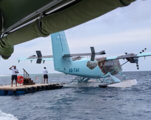 Floating dock at Six Senses Laamu in the Maldives