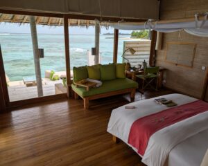 Overwater villa at Six Senses Laamu in the Maldives