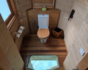 Toilet room in a villa at Six Senses Laamu in the Maldives