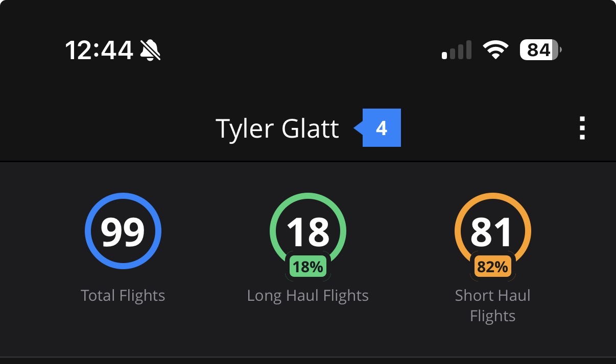 AwardWallet trips homepage in the mobile app.