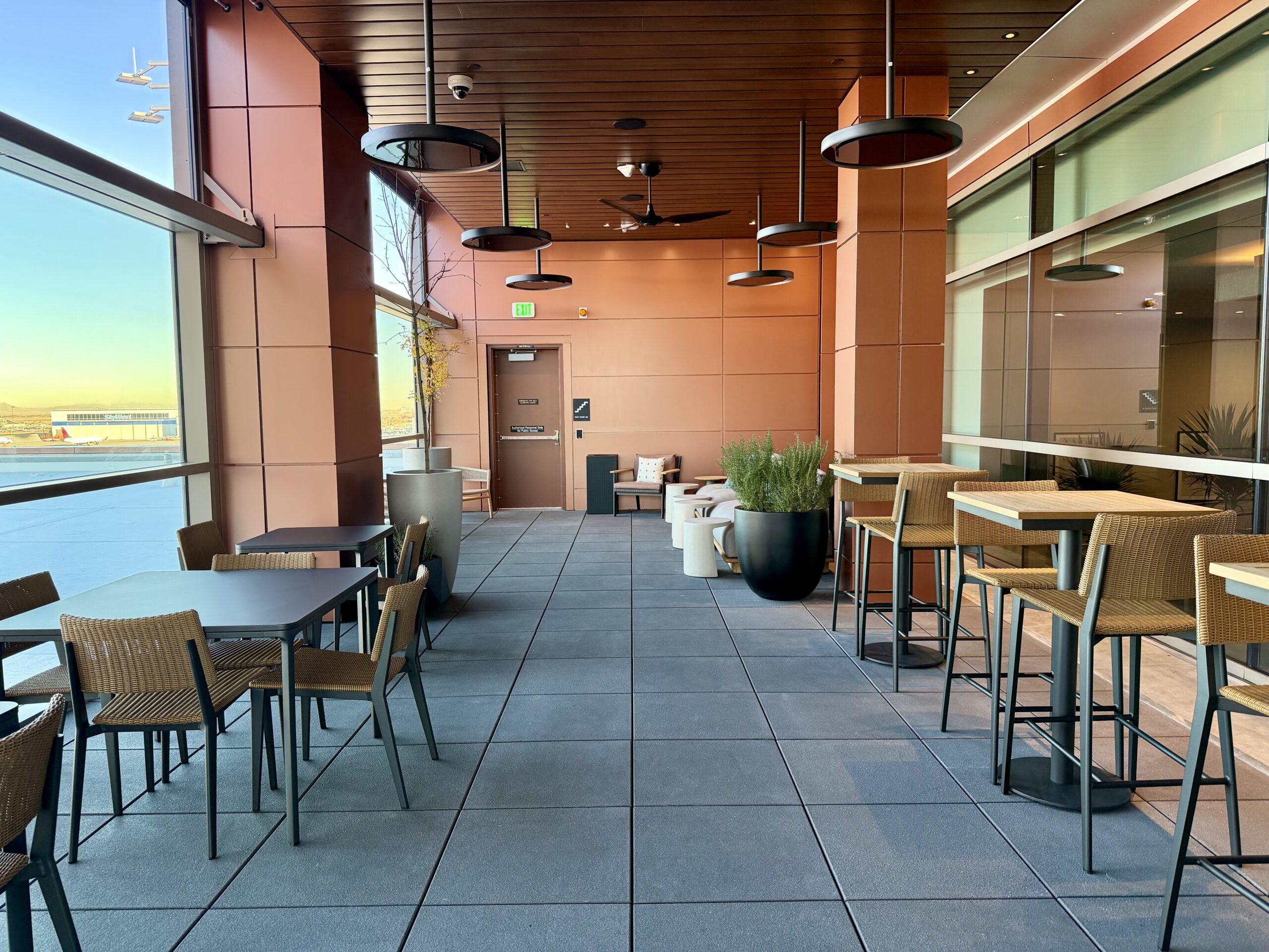 Amex Centurion Lounge SLC outdoor terrace.