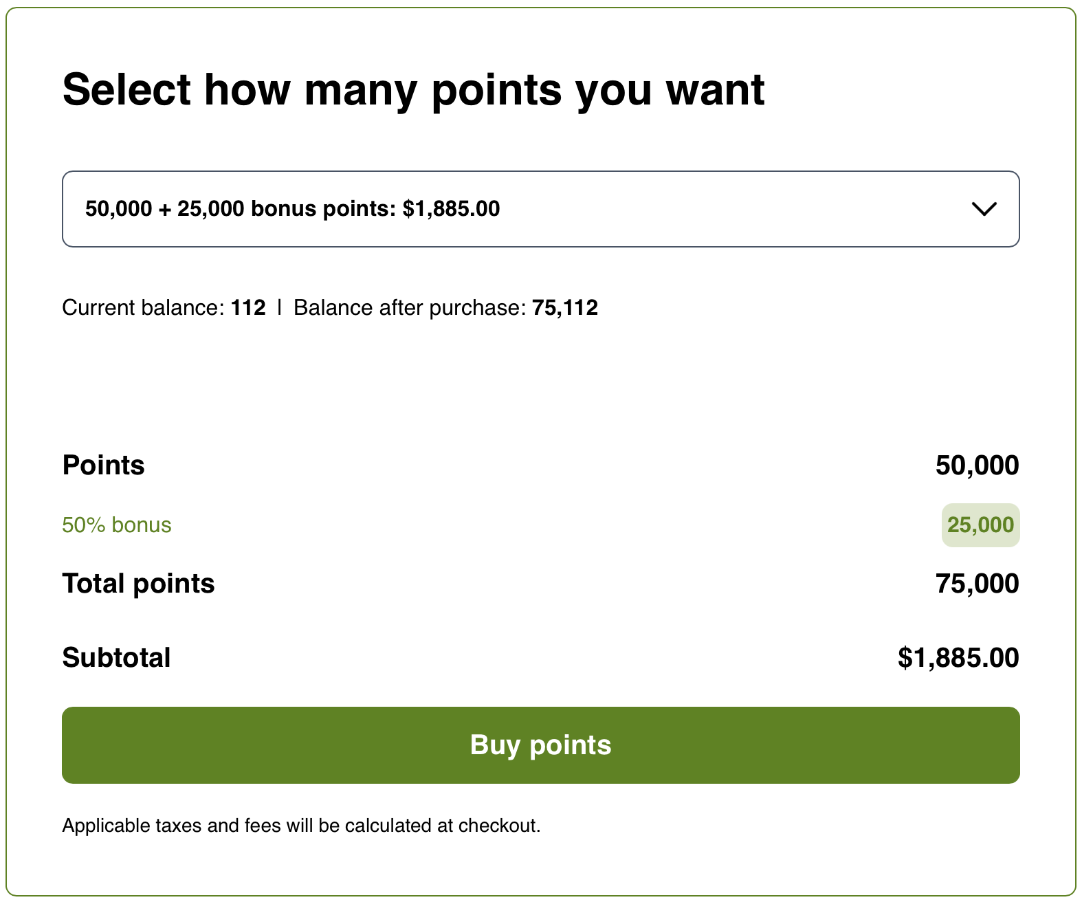 Amtrak buy points receipt