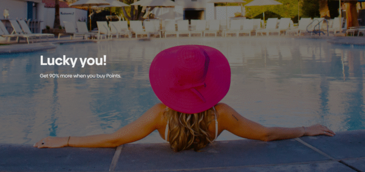 Screenshot of banner to buy Hilton points with a 90% bonus