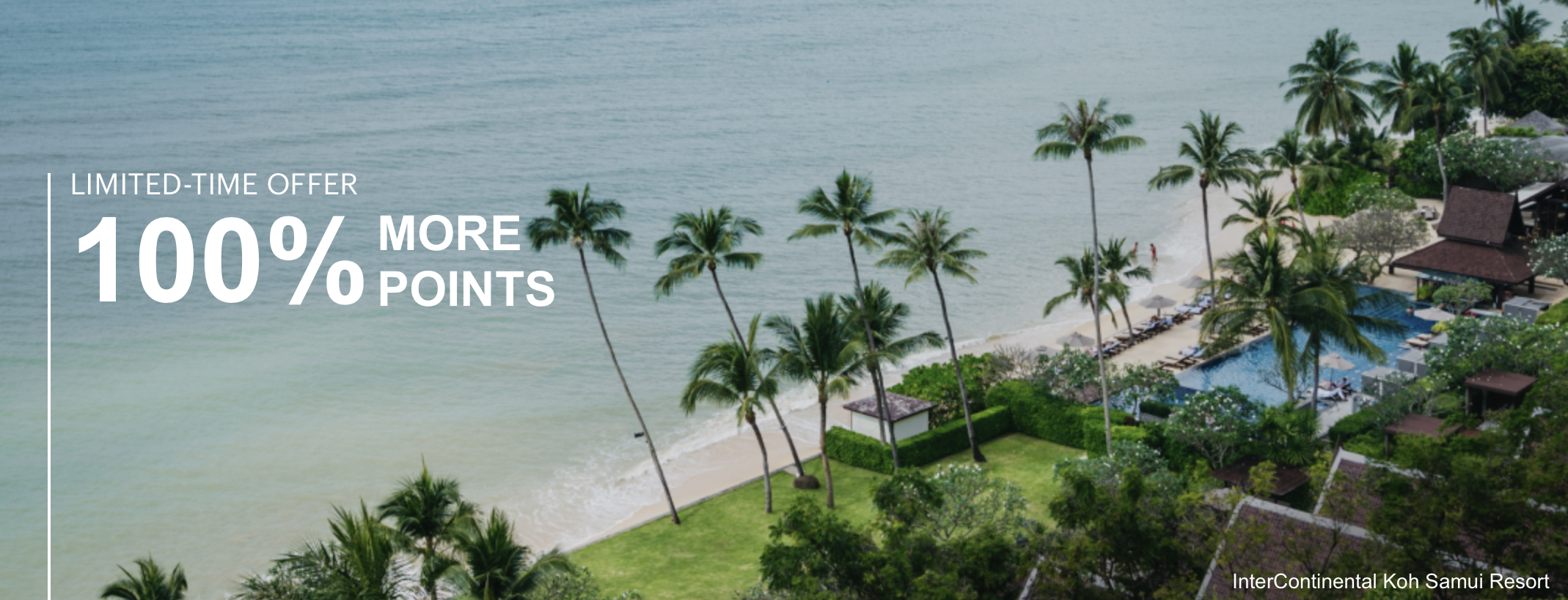 IHG 100% bonus points sale promo banner.