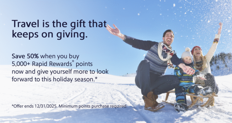 Southwest buy points promo banner.