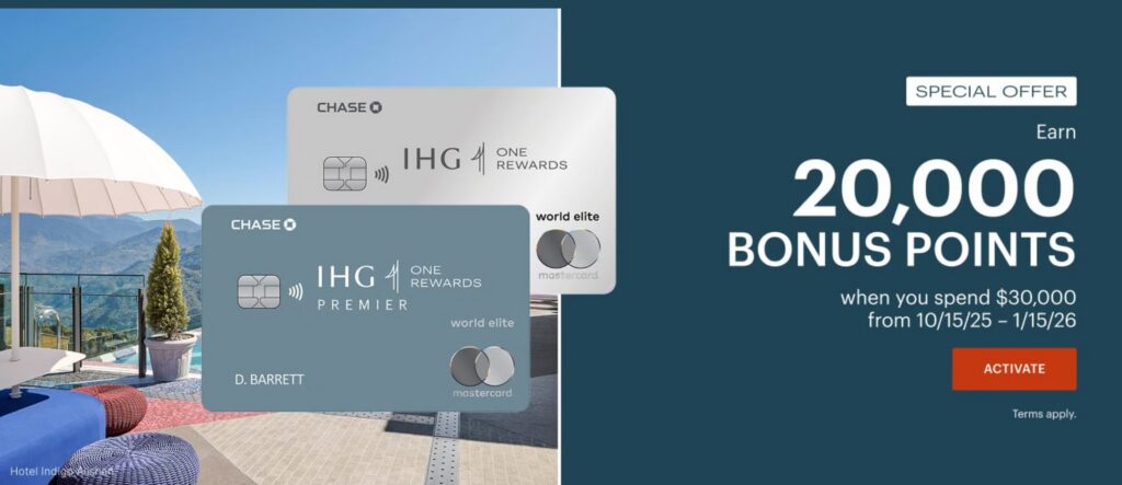 Chase IHG Card 20,000 Bonus Points 2025 Promotion