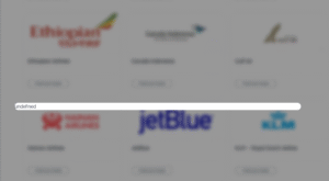 Screenshot of Etihad website with "undefined" error projected over partner airlines