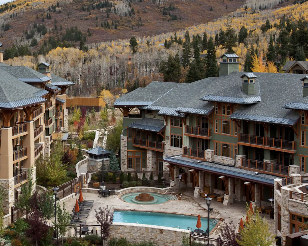 Aerial view of the Hyatt Centric Park City.