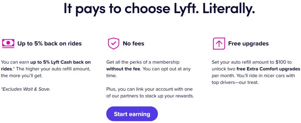Lyft Cash Rewards Benefits
