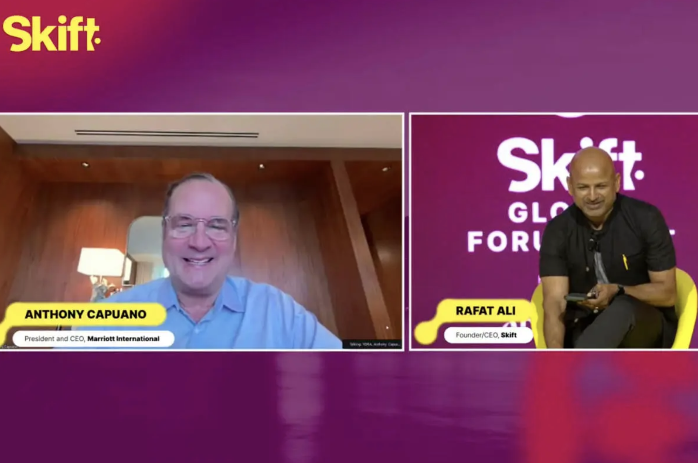 Skift screenshot of Marriott interview.