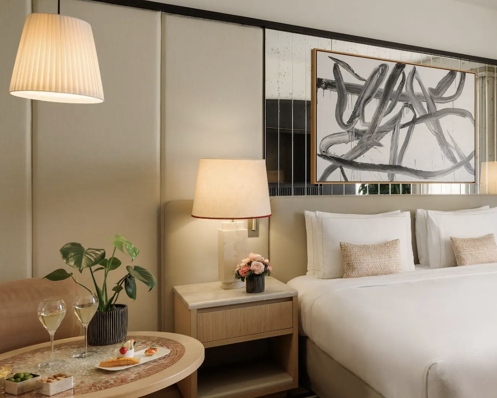 Bedroom at the Park Hyatt Milan.