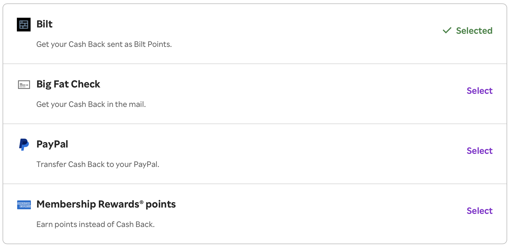 Rakuten payout options