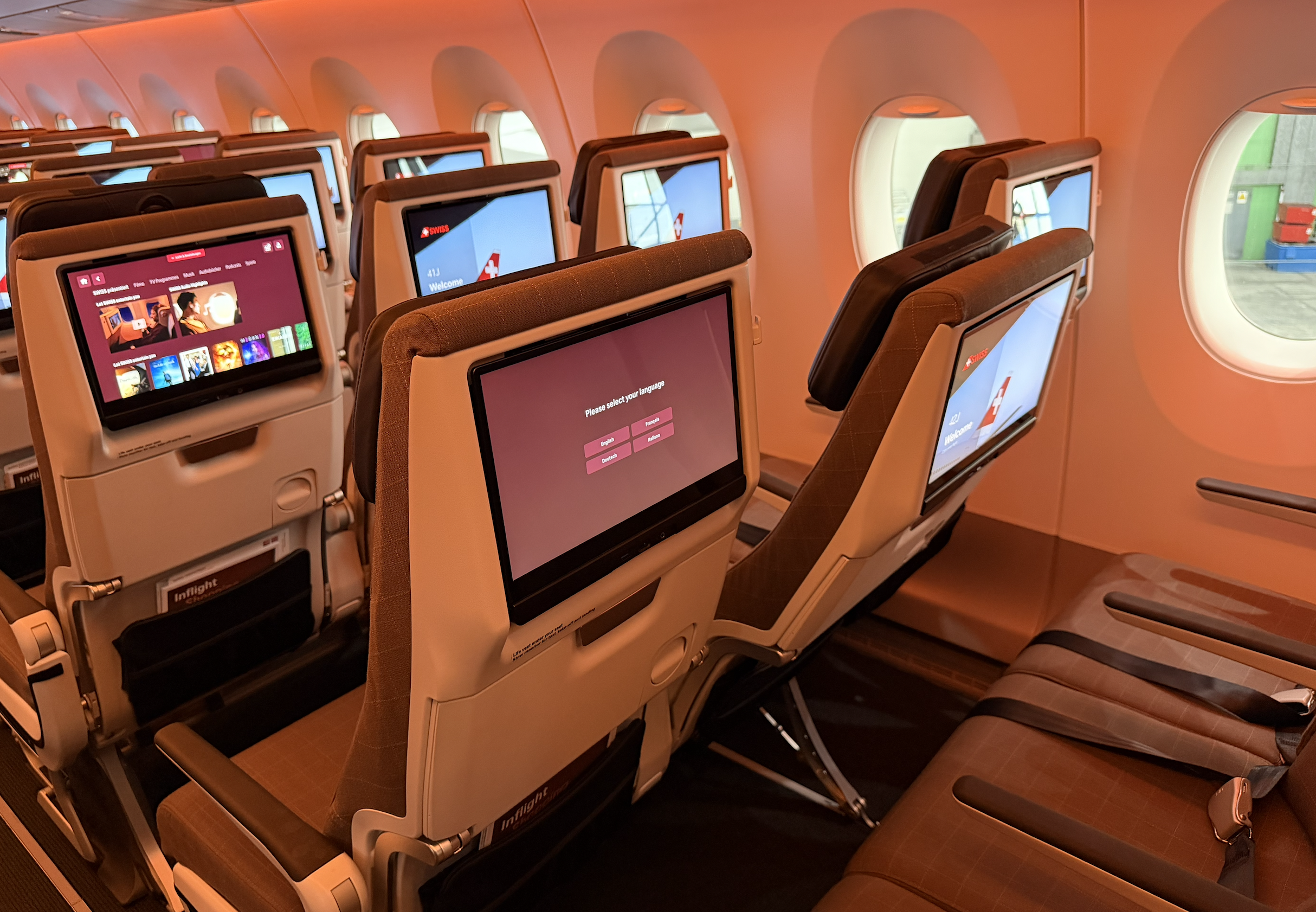 SWISS A350 reclined economy seat