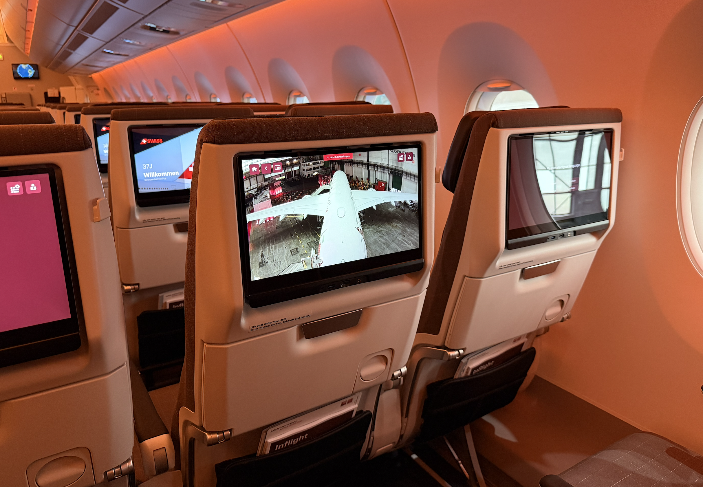 SWISS A350 economy seat IFE