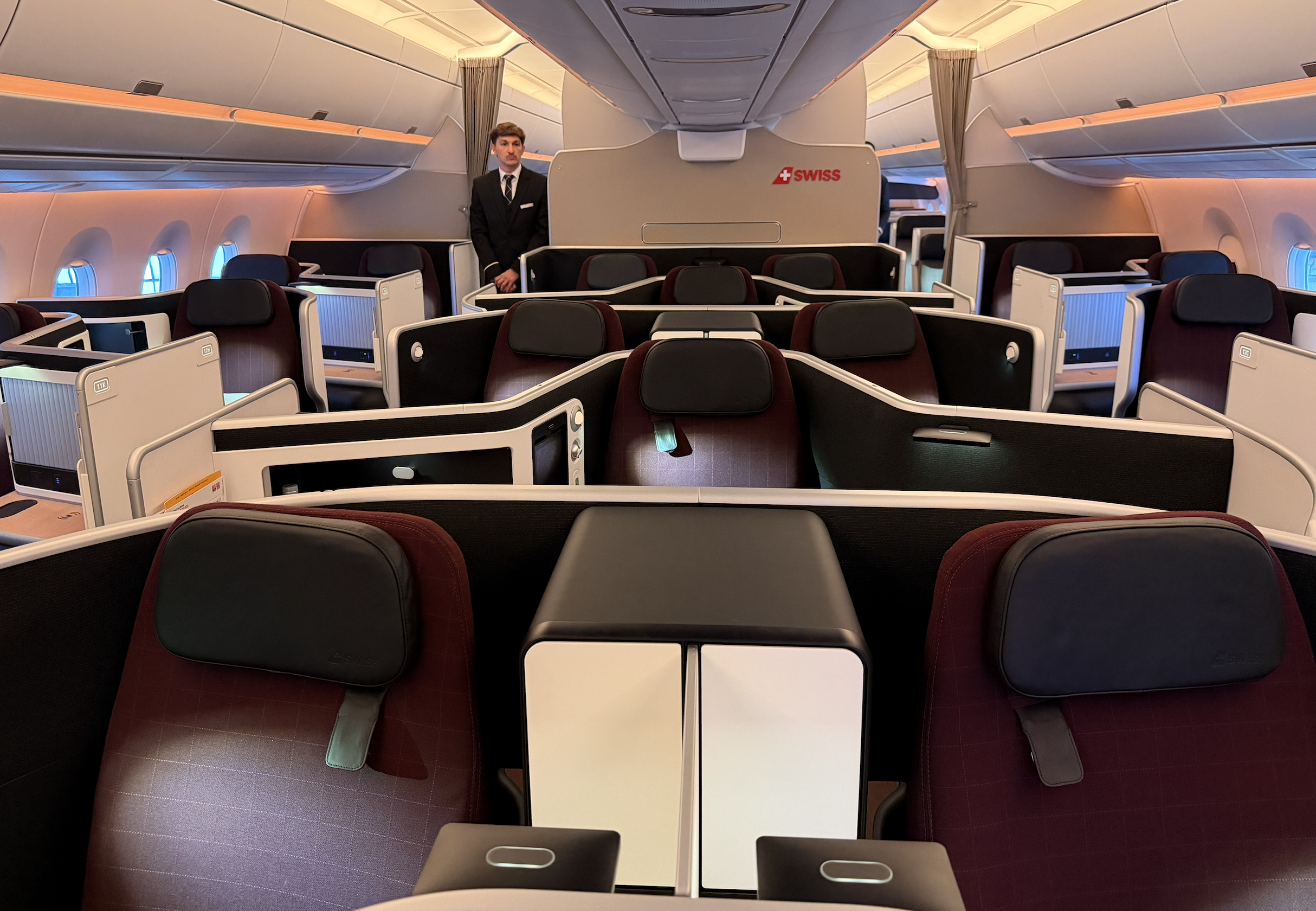 SWISS A350 business class cabin