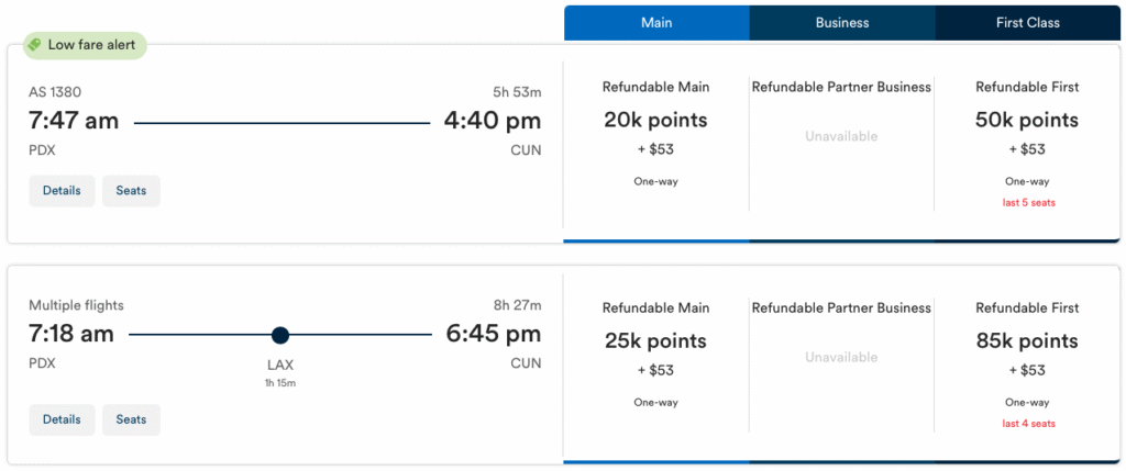 Portland to Cancun flights