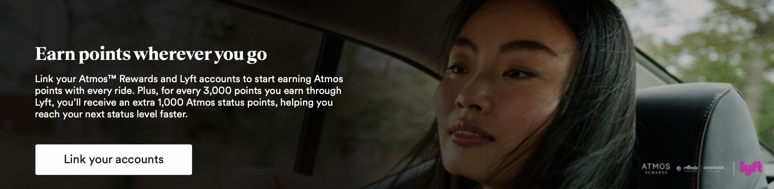 The Lyft / Atmos Rewards promo banner