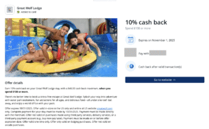 10% at Great Wolf Lodge