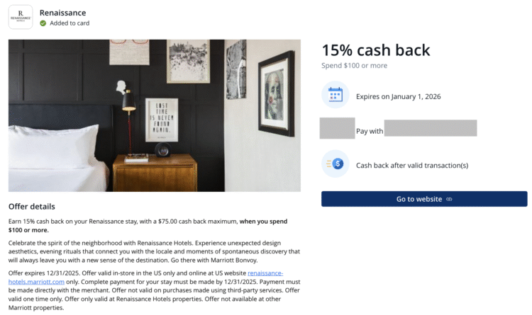 15% at Renaissance Hotels