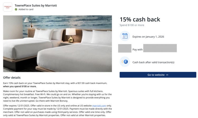 15% at TownePlace Suites