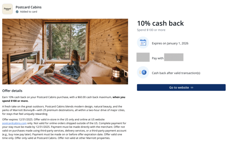 10% at Postcard Cabins