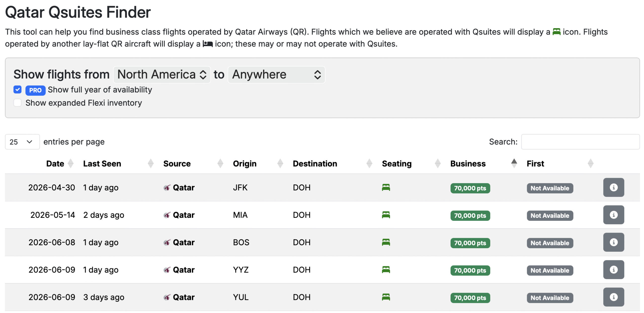 Seats.aero Qsuite finder