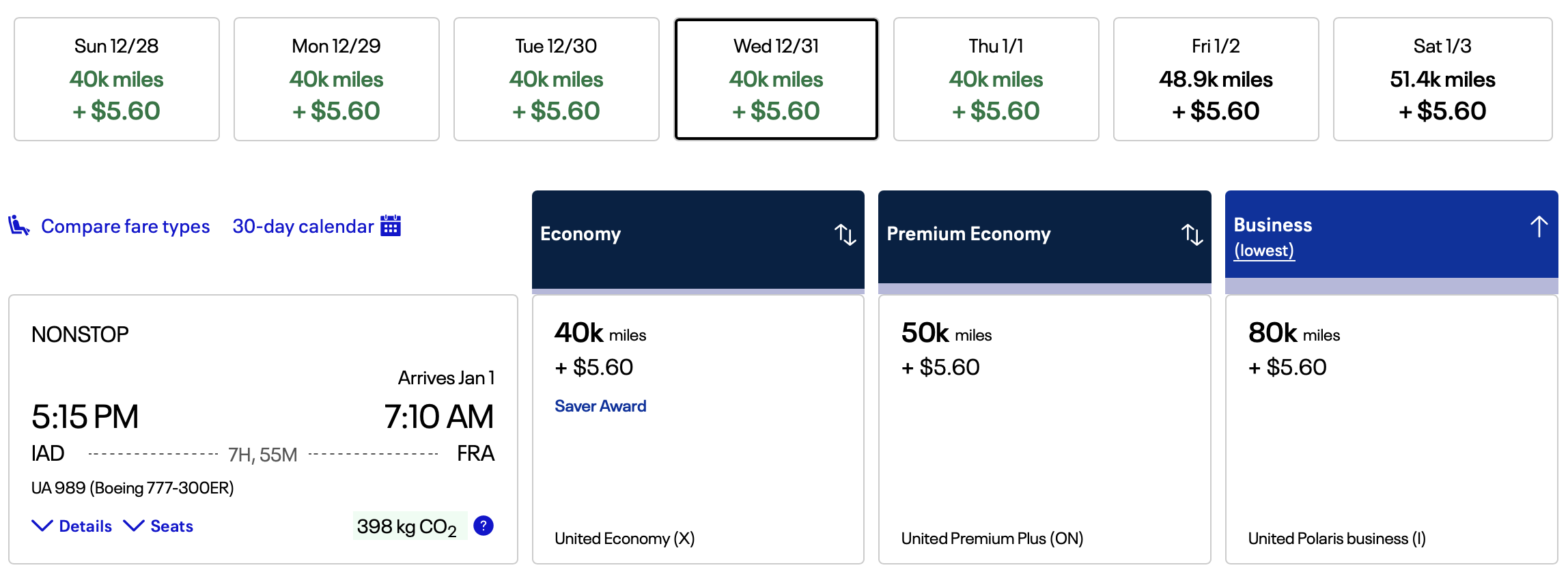 United awards from IAD to FRA.