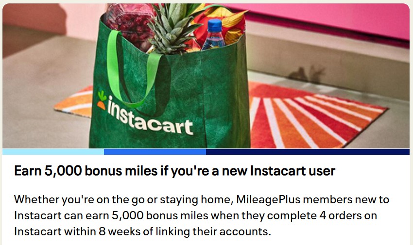 United Instacart 5,000 Miles Promotion