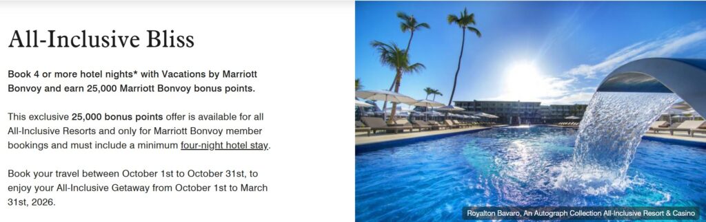 Vacations by Marriott 25,000 Points October 2025 Promotion