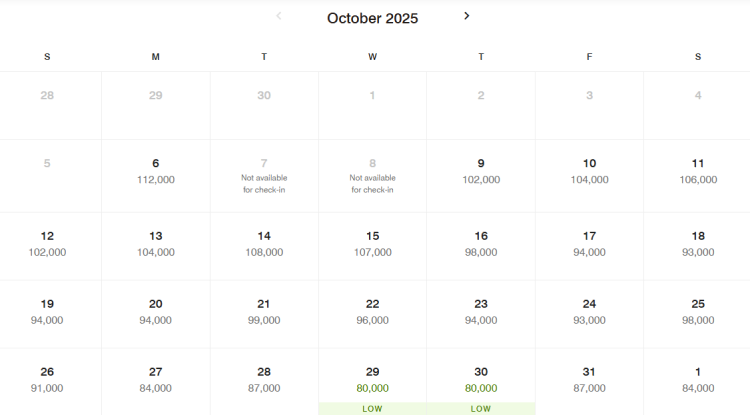 A screenshot shows the award calendar for The Shelbourne, a Marriott Autograph Collection hotel