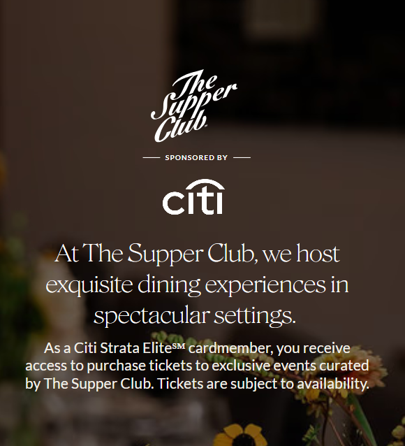 The Supper Club Citi Strata Elite Events
