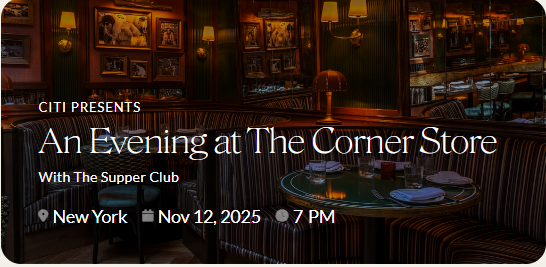 The Supper Club Citi Event November 12