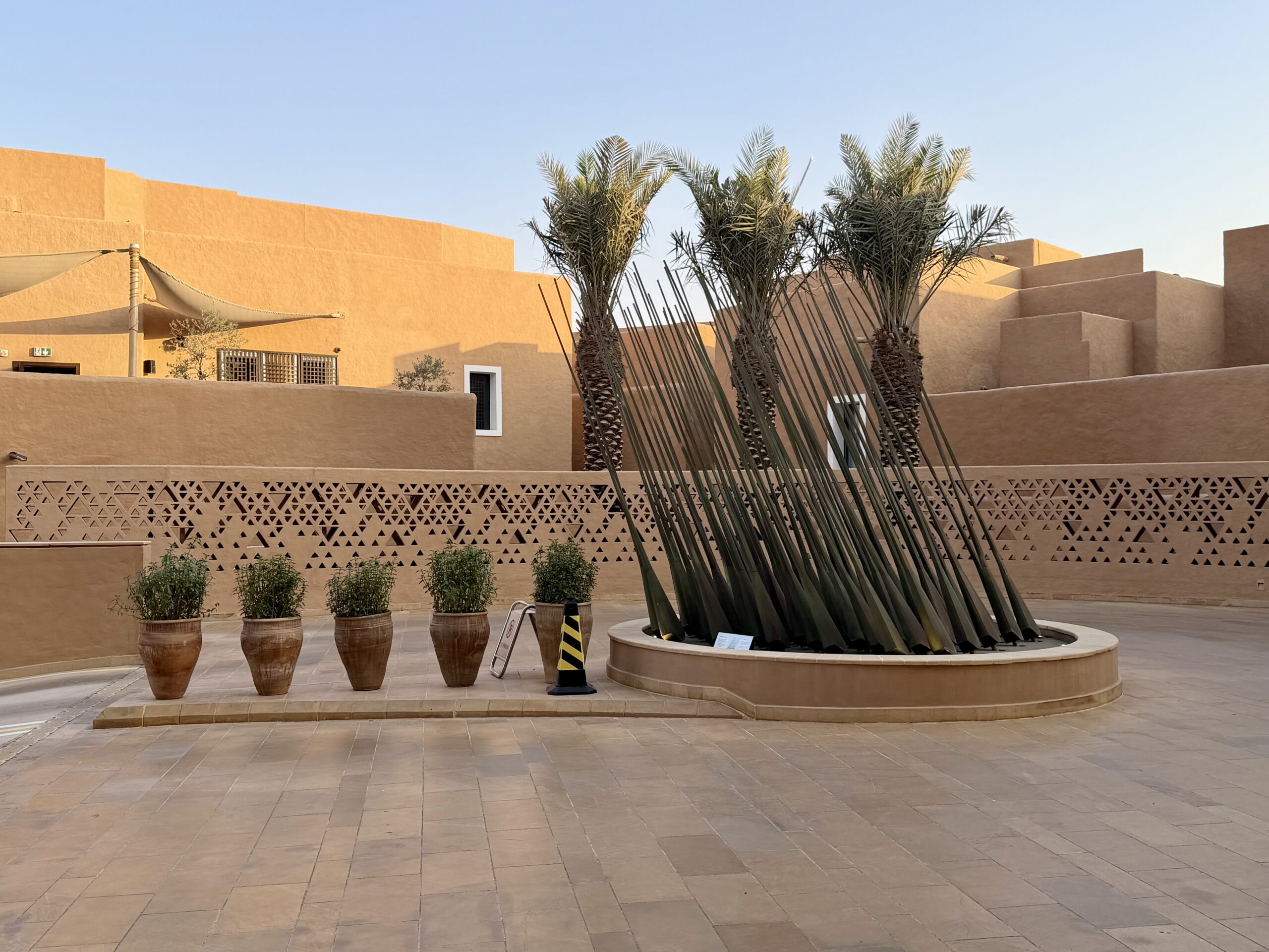 Sculpture outside the Bab Samhan Hotel.