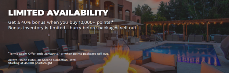 Choice Privileges buy points sale banner