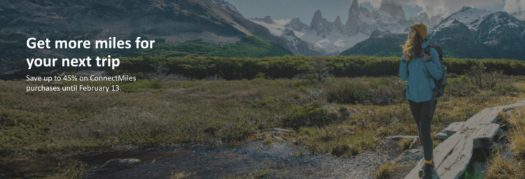 Banner image for buying Copa miles with a 45% discount