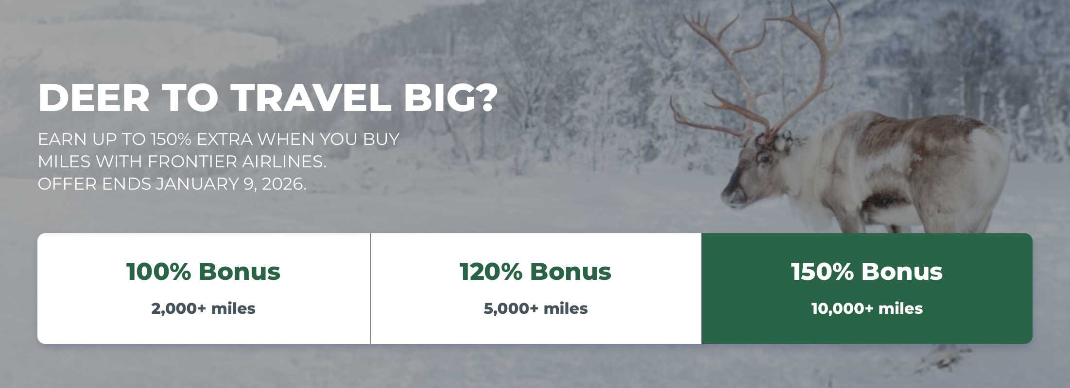 Frontier Airlines buy miles promo banner