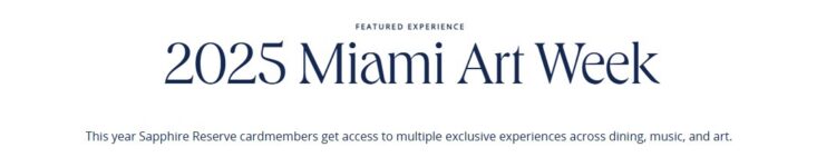 Chase Sapphire Reserve Miami Art Week 2025